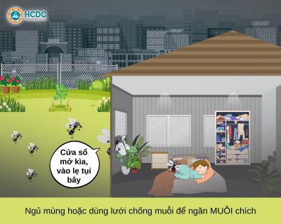 Ngủ mùng hoặc dùng lưới chống muỗi